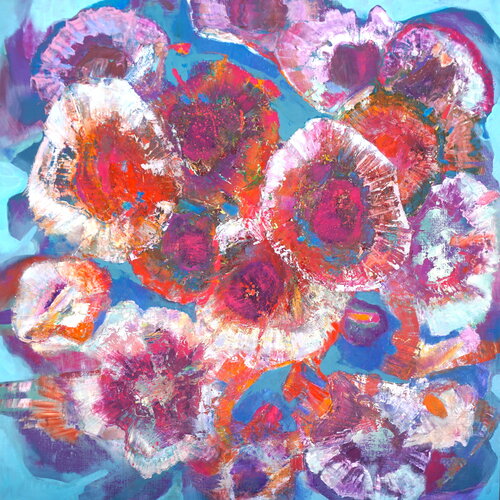 JAPOŃSKIE RÓŻE / JAPANESE ROSES von Martyna Kliszewska, Malerei kaufen auf Singulart