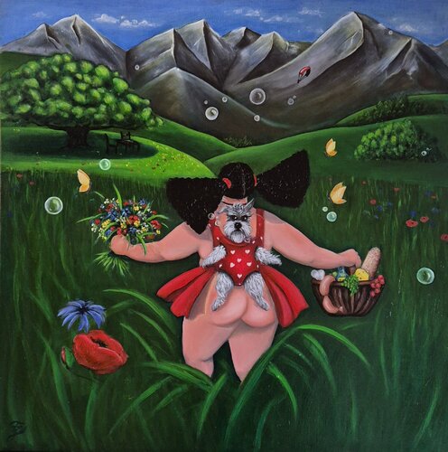 AlpenGlück a. d.R. WeibsBild van Franca Ze, Schilderij te koop op Singulart