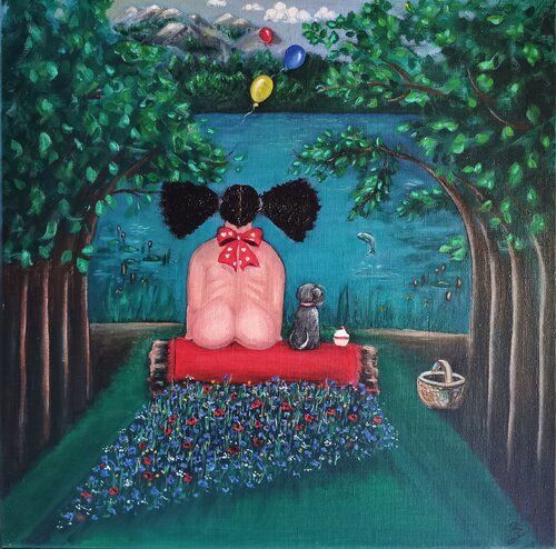 GlücksTag a. d. Reihe "WeibsBild" van Franca Ze, Schilderij te koop op Singulart