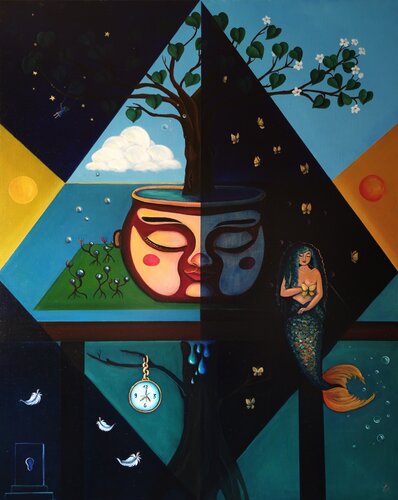 "Zauber des Augenblicks" aus der Reihe WELTEN de Franca Ze, Pintura a la venta en Singulart