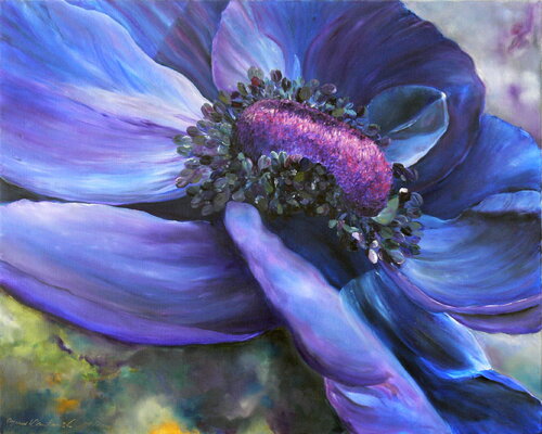 Blaue Anemone no.42 par Dagmar Wankowski, Peinture en vente sur Singulart