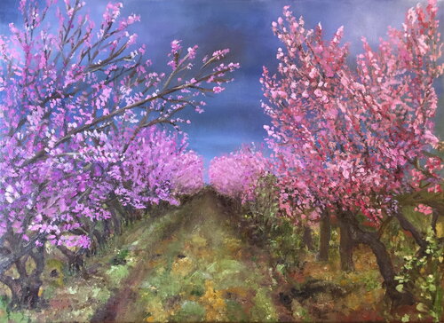 Pfirsischhain no.552 par Dagmar Wankowski, Peinture en vente sur Singulart