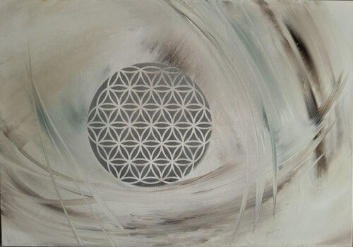 "Flower of Life " par Agnieszka Schmid, Peinture en vente sur Singulart