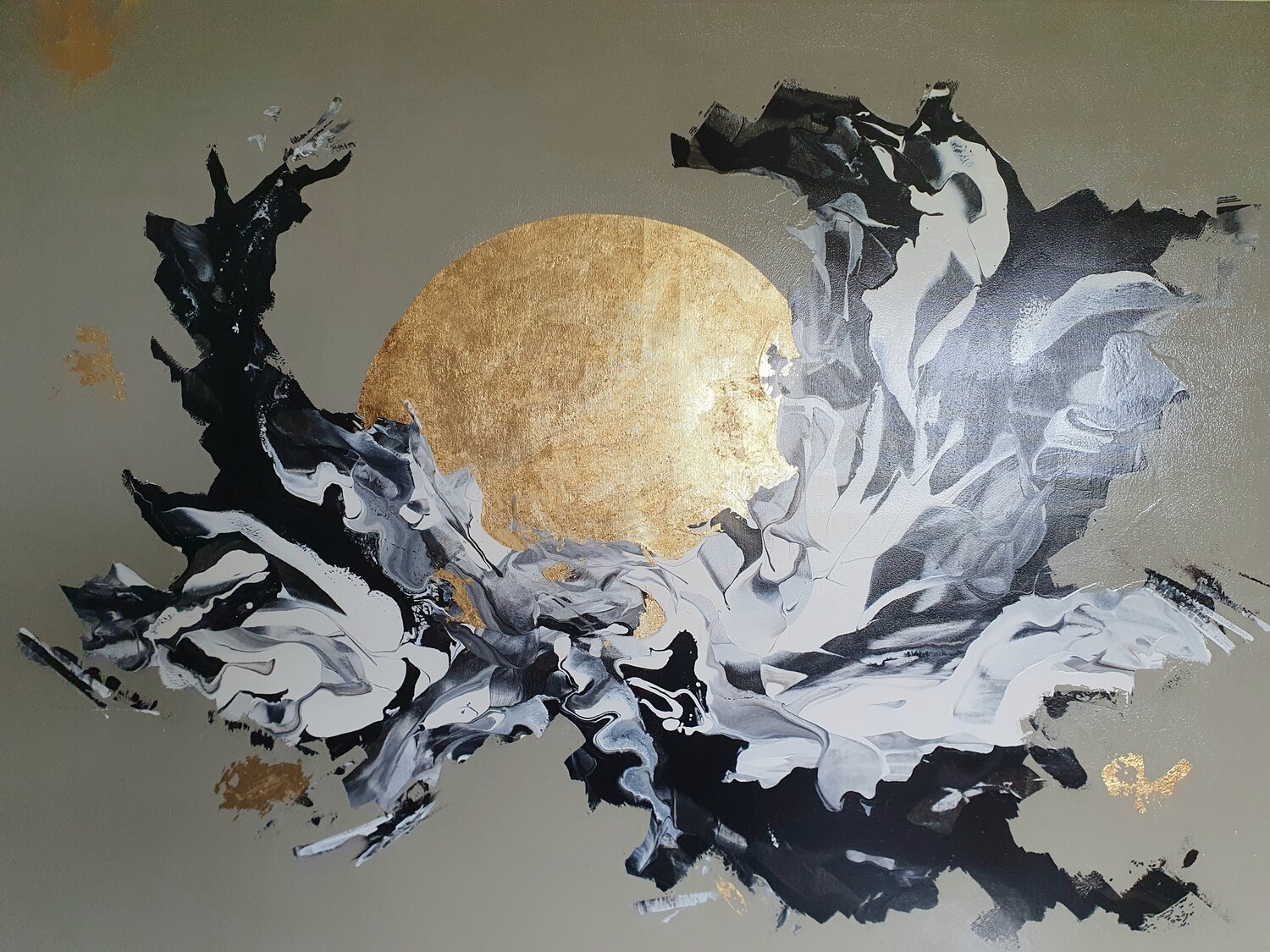 "SUNSET VIBES" Agnieszka Schmid Originalgemälde zu verkaufen