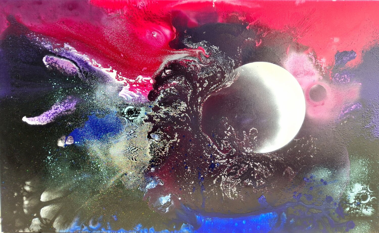 " Galaxea Luna " Agnieszka Schmid Dipinto originale in vendita