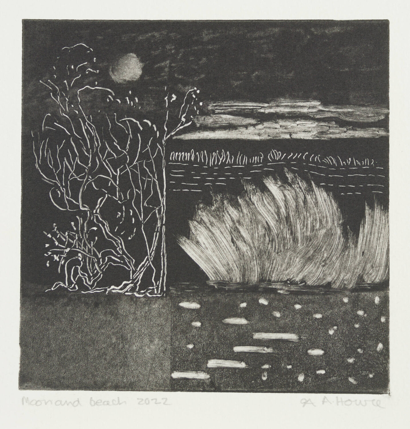 Moon and Beach Ann Howie