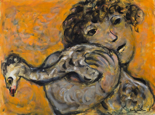 Untitled (Girl and Bird) by Arch Cuthbertson, Work on Paper for Sale on Singulart