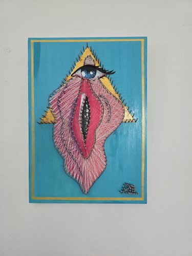 Water green pussy van Carla Maira, Schilderij te koop op Singulart