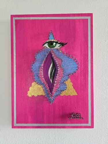 fuchsia pussy van Carla Maira, Schilderij te koop op Singulart