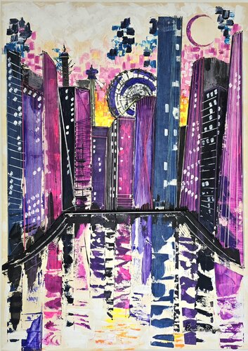 Crazy abstract landscape van Carla Maira, Schilderij te koop op Singulart