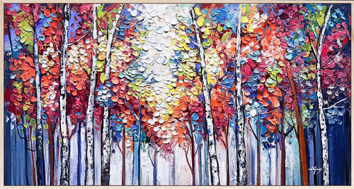 Rainbow Woodlands van Lana Guise, Schilderij te koop op Singulart