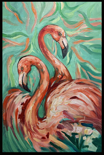 Two in Red van Lana Guise, Schilderij te koop op Singulart