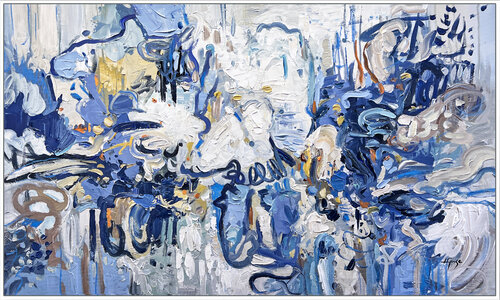 Indigo Reflections van Lana Guise, Schilderij te koop op Singulart