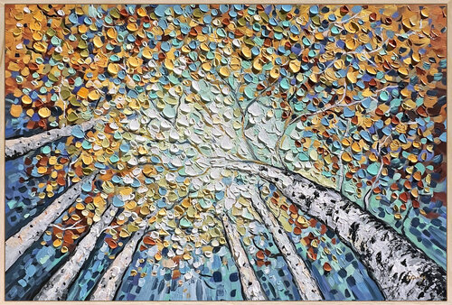 Birch Sky by Lana Guise, Painting for Sale on Singulart
