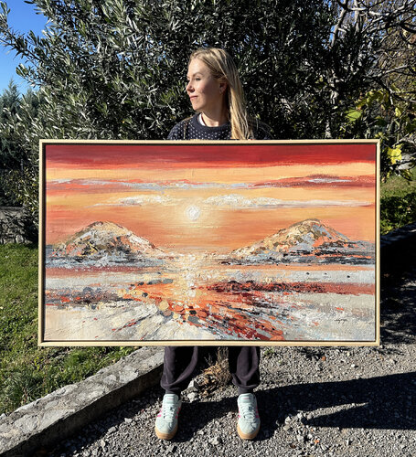 Crimson Horizon van Lana Guise, Schilderij te koop op Singulart