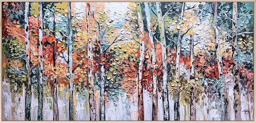 Glow Birches van Lana Guise, Schilderij te koop op Singulart
