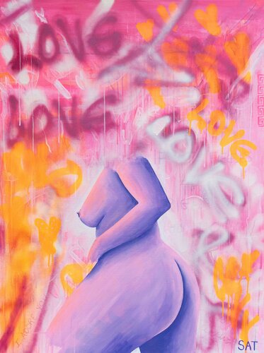 I ADORE YOU di Stephanie Tripolitaki, Pittura in vendita su Singulart