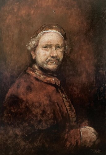 Rembrandt portrait von Dávid Prokaj, Malerei kaufen auf Singulart