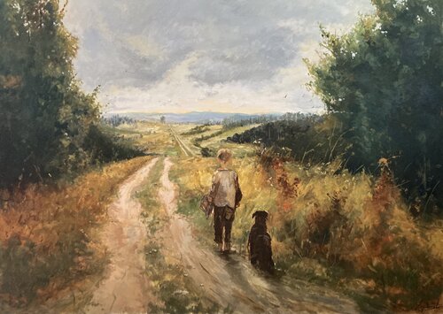 Endless road by Dávid Prokaj, Painting for Sale on Singulart