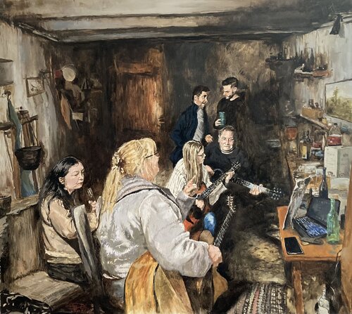 Evening gathering von Dávid Prokaj, Malerei kaufen auf Singulart