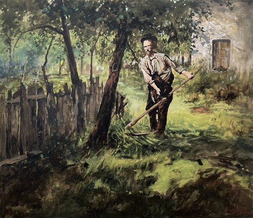 The mowing by Dávid Prokaj, Painting for Sale on Singulart