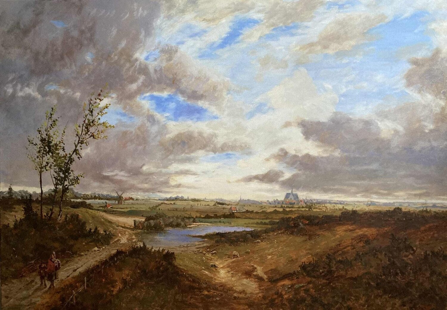 Dutch landscape in the XIX. century Dávid Prokaj Originalgemälde zu verkaufen