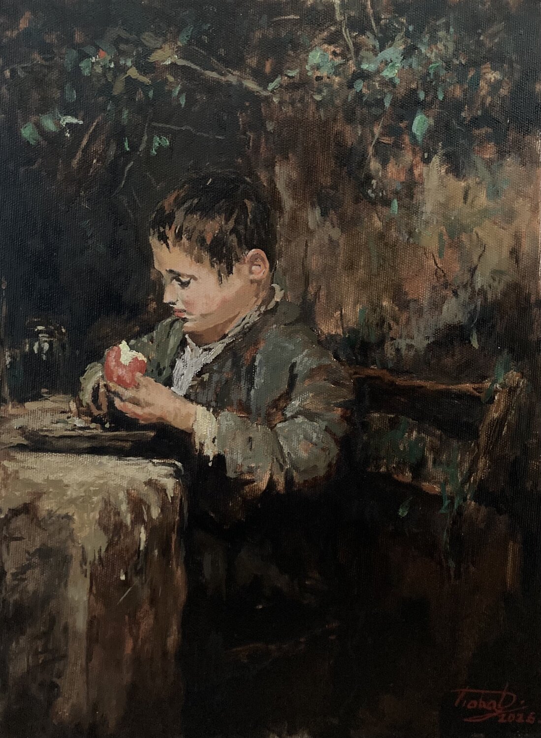 Child eating an apple Dávid Prokaj