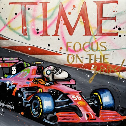 Snoopy in F1 by Pauline Cornee, 絵画 for Sale on Singulart
