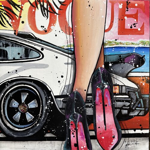 I want a red , and Porsche. von Pauline Cornee, Malerei kaufen auf Singulart