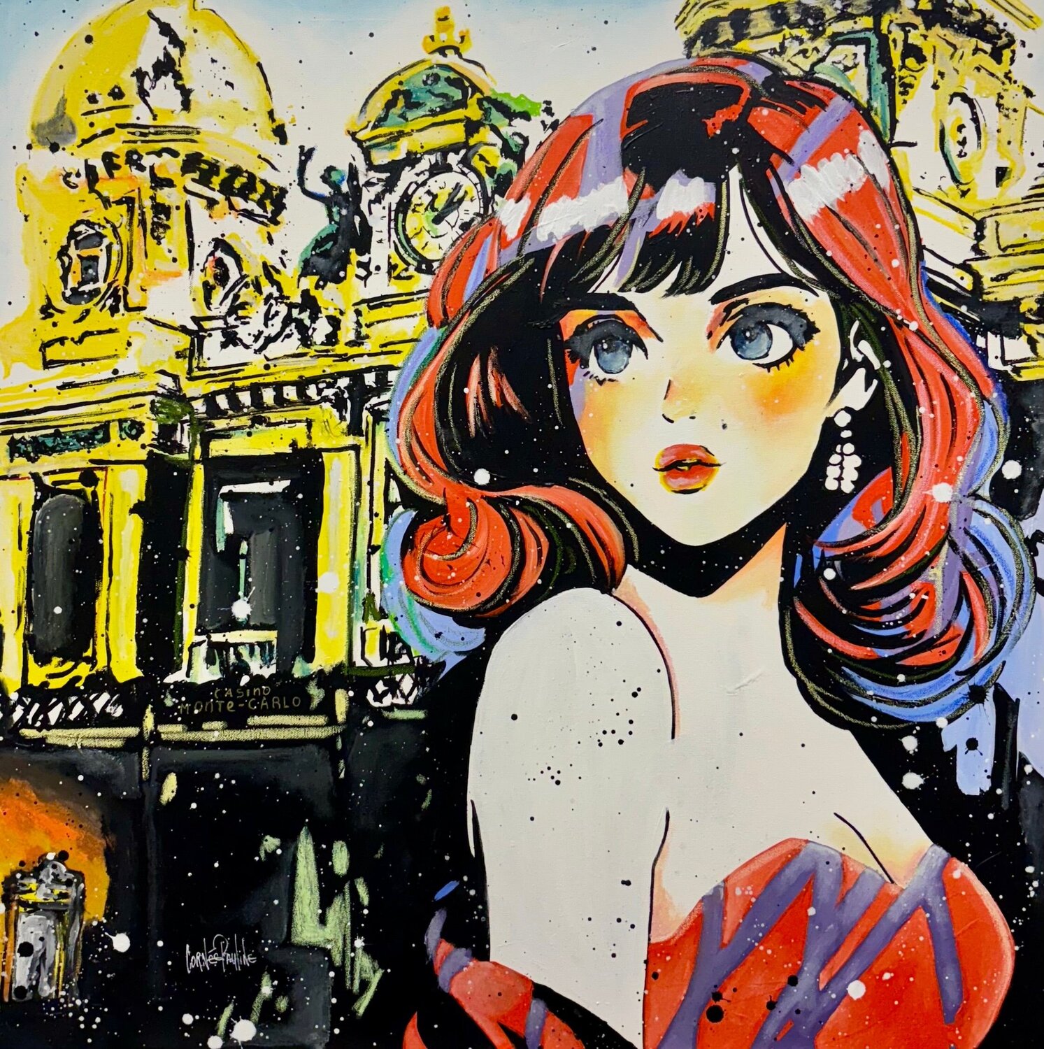 Lady in Monaco Pauline Cornee Original painting for sale