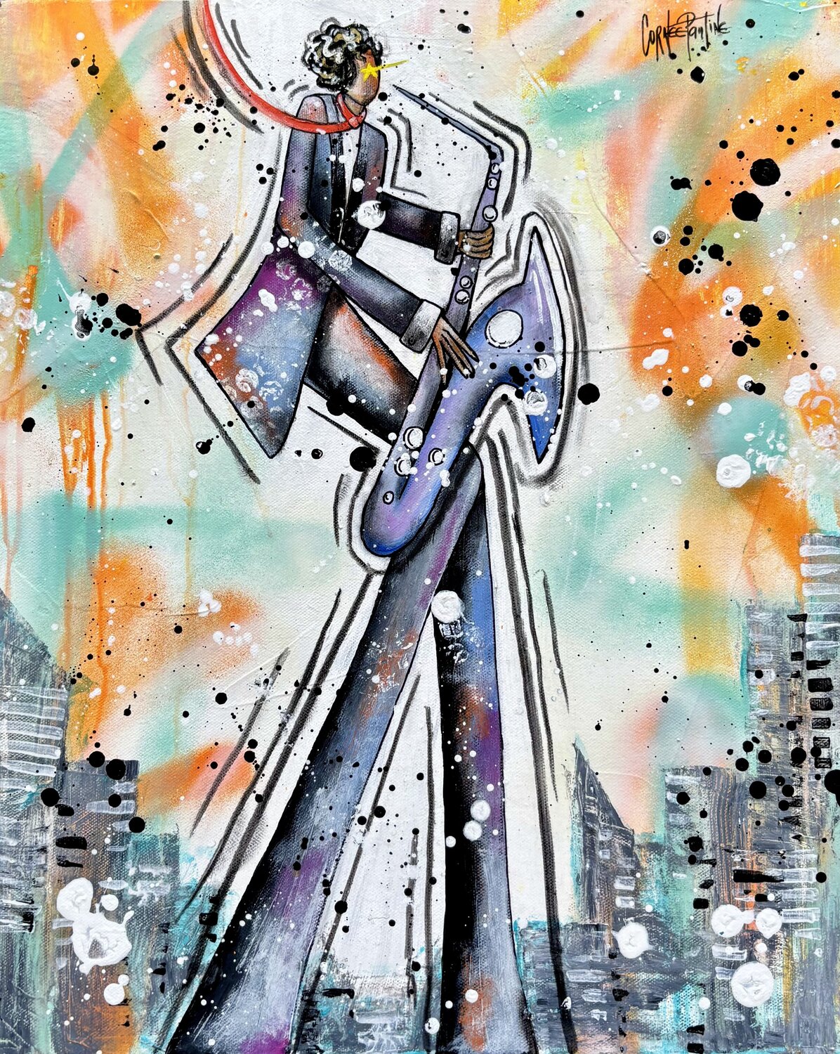Jazz man Pauline Cornee Pintura original en venta