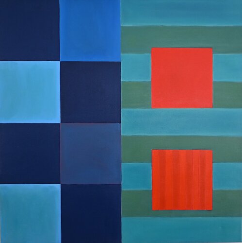 Aube marine. hommage à Sean Scully di Michel Bérubé, Pittura in vendita su Singulart