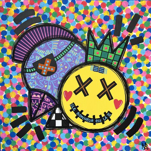 Le bonheur est là van Nina Bruneau, Schilderij te koop op Singulart