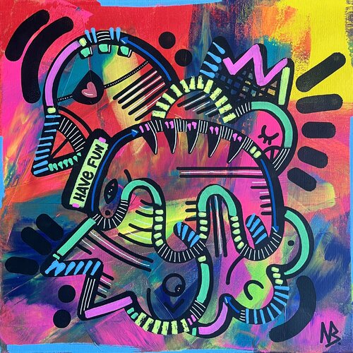 Have fun van Nina Bruneau, Schilderij te koop op Singulart