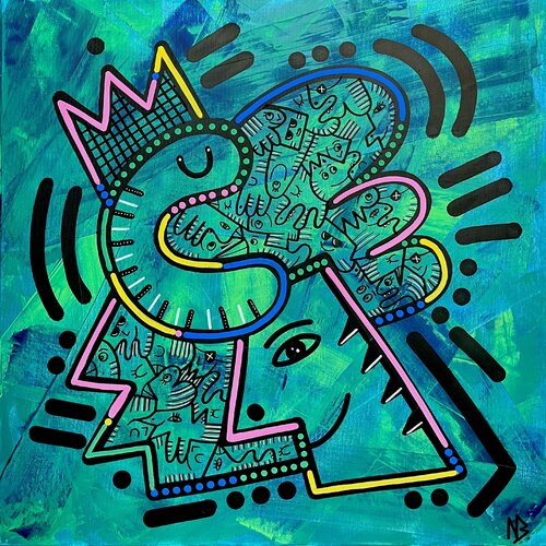 Green grunge van Nina Bruneau, Schilderij te koop op Singulart