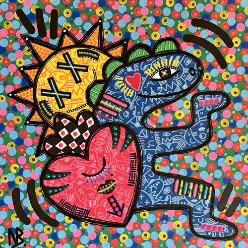 La danse du soleil van Nina Bruneau, Schilderij te koop op Singulart
