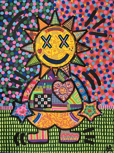 1 2 3 Soleil van Nina Bruneau, Schilderij te koop op Singulart