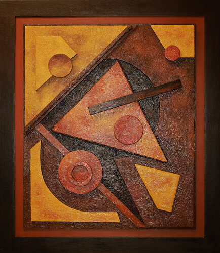 Komposition mit Dreieck und Zahnrad par Folker Reinhold Peter Pritsch, Peinture en vente sur Singulart
