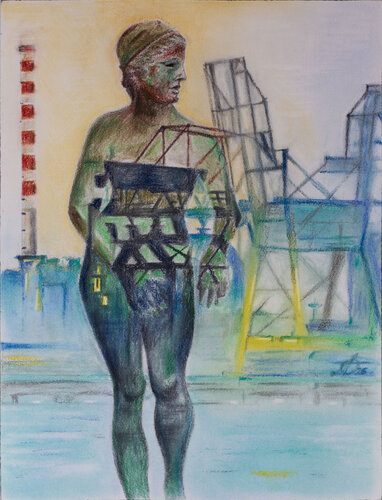 Afrodite e la fabbrica di Antonio Ortolani, Pittura in vendita su Singulart