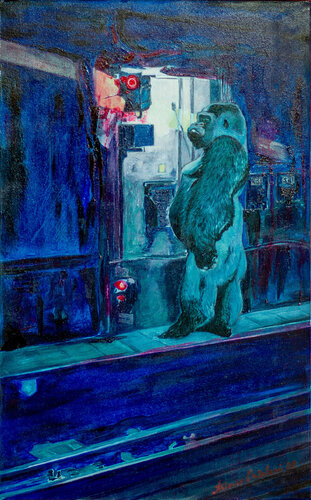 Underground gorilla by Antonio Ortolani, Painting for Sale on Singulart