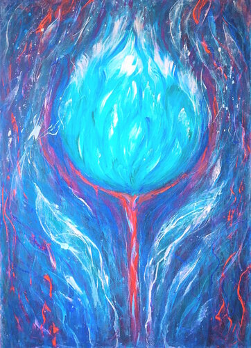 Cosmic flower di Elena Gerasimova, Pittura in vendita su Singulart