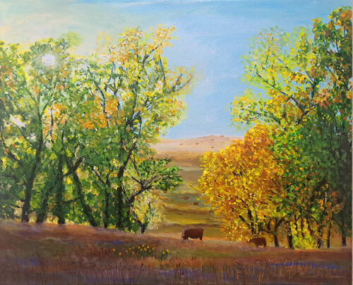 Sandhills Autumn von Russell Lee Hansen, Malerei kaufen auf Singulart