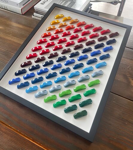 Porsche 911 inspirierte Kunst; Geschenk in originalen Porschefarben; Farbverlauf; Minimalistische Kunst by Noah Hummer, Sculpture for Sale on Singulart