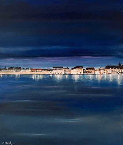 Trouville Sur Mer In The Evening di Samir Farah, Pittura in vendita su Singulart