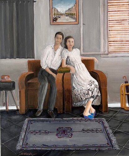 The Couple, Lebanon, 1955 by Samir Farah, Painting for Sale on Singulart