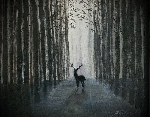 The Woods At Night - Part I - Small by Samir Farah, Painting for Sale on Singulart