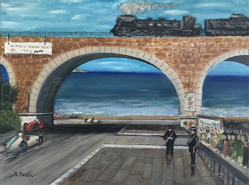 Monaco Grand Prix, 1955 di Samir Farah, Pittura in vendita su Singulart