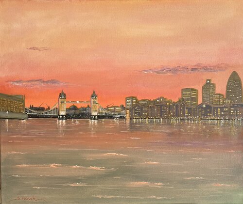 London Bridge At Dusk von Samir Farah, Malerei kaufen auf Singulart