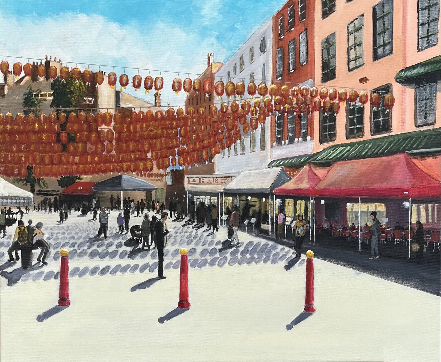 Chinatown, London Samir Farah Peinture originale à vendre