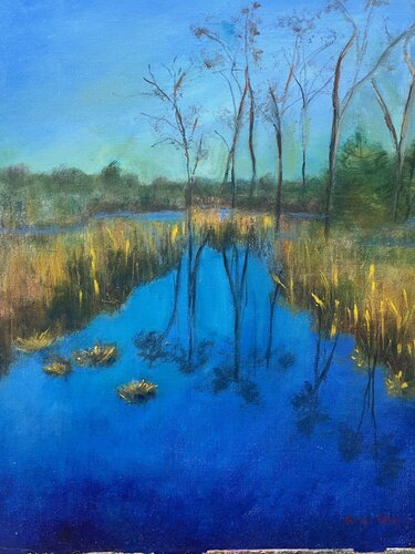 Blue water spring von Sheila Olivier-Carchidi, Malerei kaufen auf Singulart